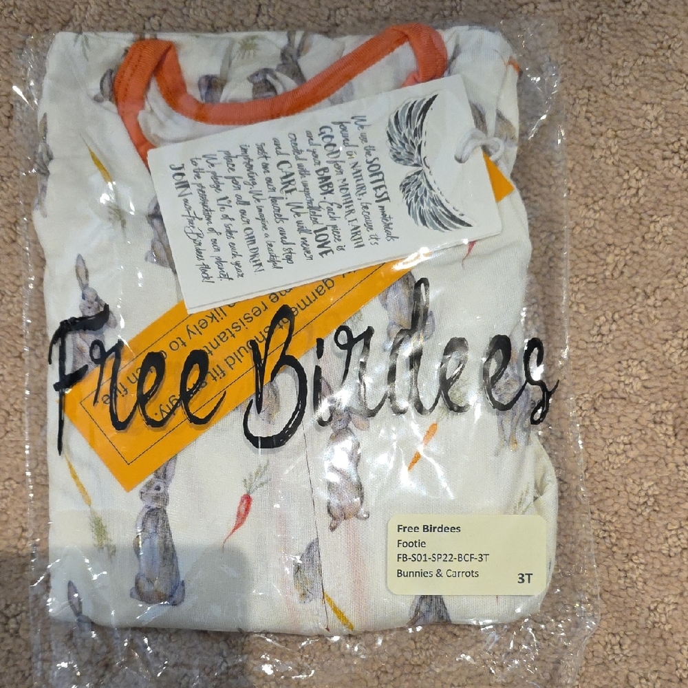 Free Birdees Bunnies & Carrots Footie